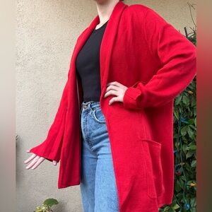 Anthropologie Red Knit Sweater
